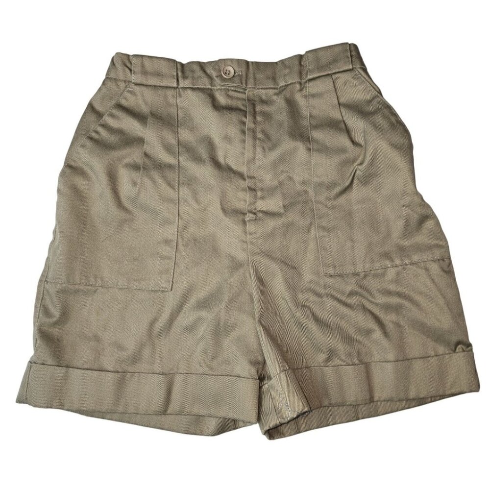 VTG 80s Neiman Marcus Women's Khaki Shorts Size 5/6 Cotton Blend Elastic‎ Waist